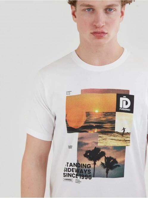 Fundango Basic - T Logo-9 T-shirt férfi rövid ujjú póló fehér színben 5