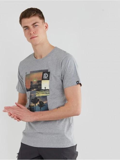 Fundango Basic - T Logo-9 T-shirt férfi rövid ujjú póló szürke színben 2