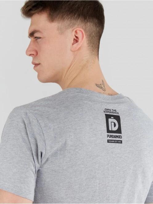 Fundango Basic - T Logo-9 T-shirt férfi rövid ujjú póló szürke színben 6