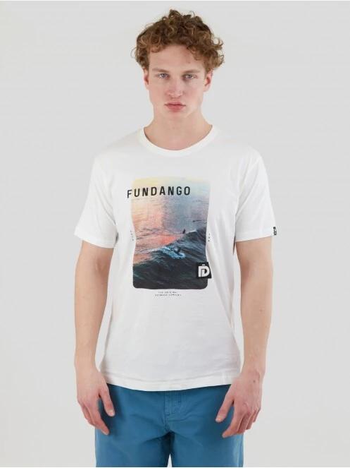 Fundango Basic - T Logo-10 T-shirt férfi rövid ujjú póló fehér színben 2