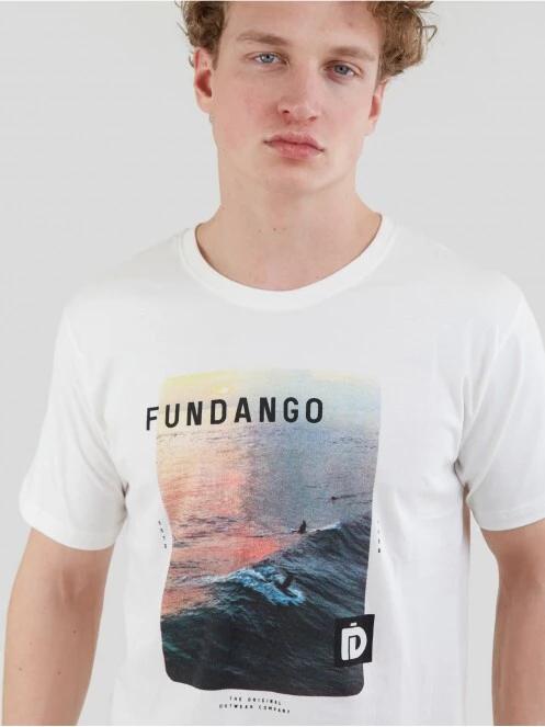 Fundango Basic - T Logo-10 T-shirt férfi rövid ujjú póló fehér színben 4