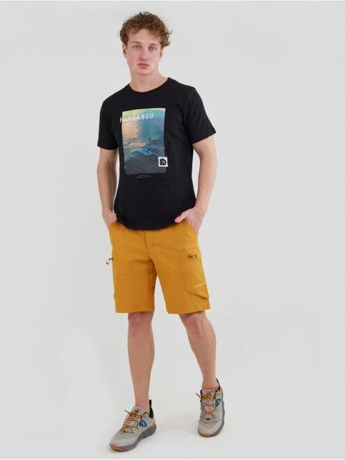 Fundango Basic - T Logo-10 T-shirt férfi rövid ujjú póló fekete színben 4