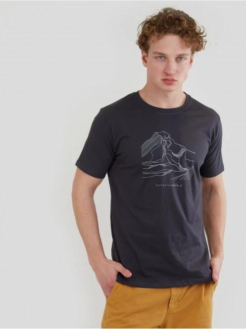 Fundango Basic - T Logo-11 T-shirt férfi rövid ujjú póló szürke színben 2
