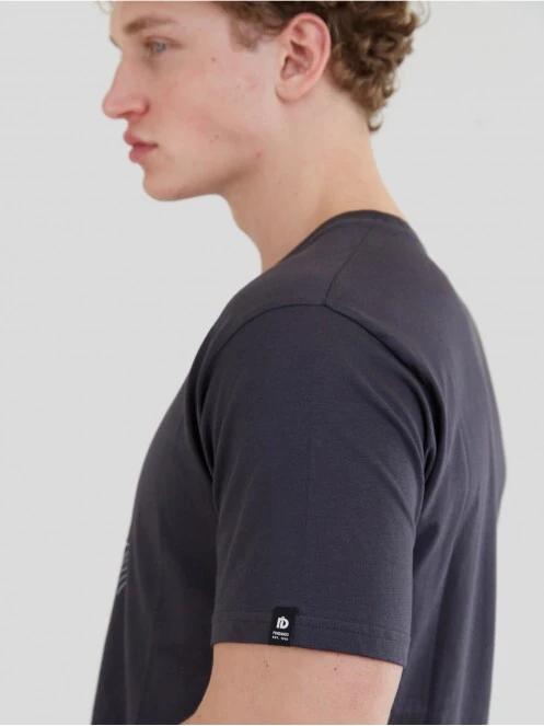 Fundango Basic - T Logo-11 T-shirt férfi rövid ujjú póló szürke színben 6