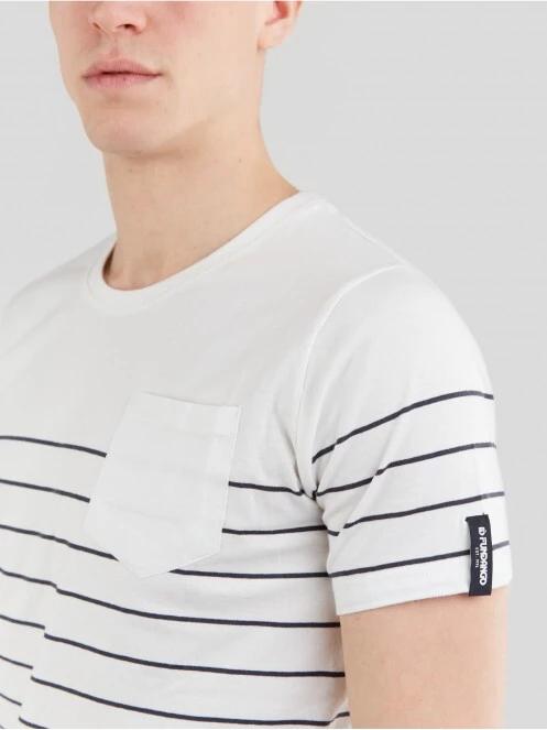 Fundango Jaggy Pocket T-shirt férfi rövid ujjú póló fehér színben 5
