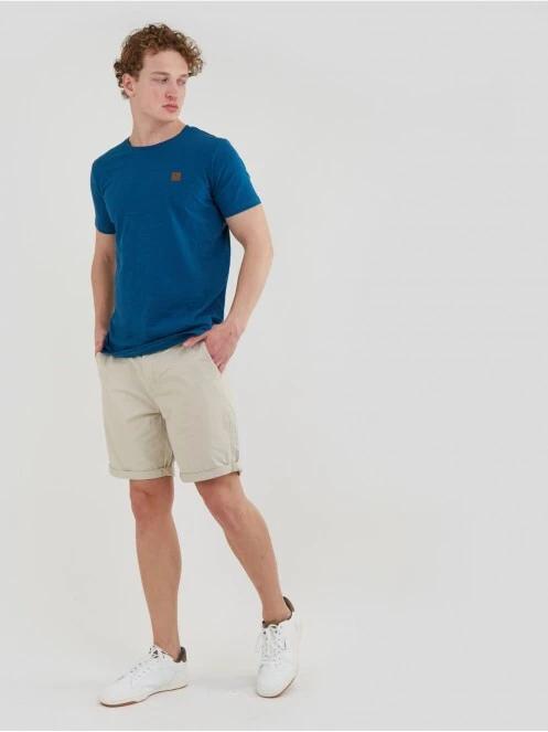 Fundango Jaggy Structured T-Shirt férfi rövid ujjú póló kék színben 4