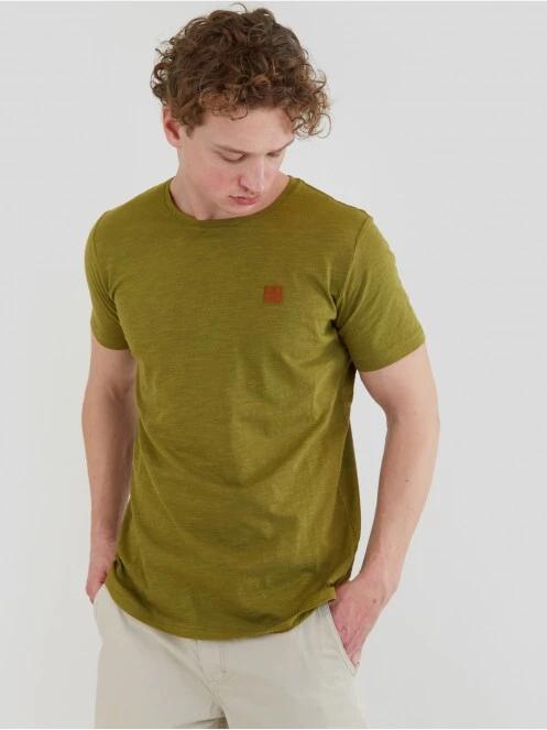 Fundango Jaggy Structured T-Shirt férfi rövid ujjú póló zöld színben 2