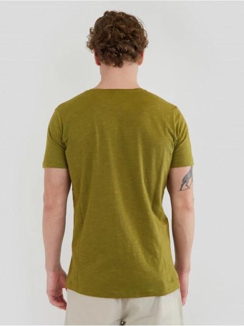 Fundango Jaggy Structured T-Shirt férfi rövid ujjú póló zöld színben 3