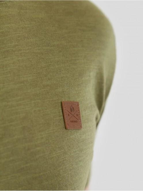 Fundango Jaggy Structured T-Shirt férfi rövid ujjú póló oliva színben 5