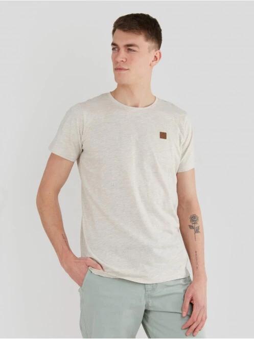 Fundango Jaggy Structured T-Shirt férfi rövid ujjú póló homok színben 2