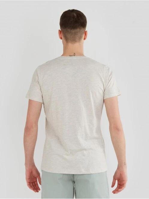 Fundango Jaggy Structured T-Shirt férfi rövid ujjú póló homok színben 3