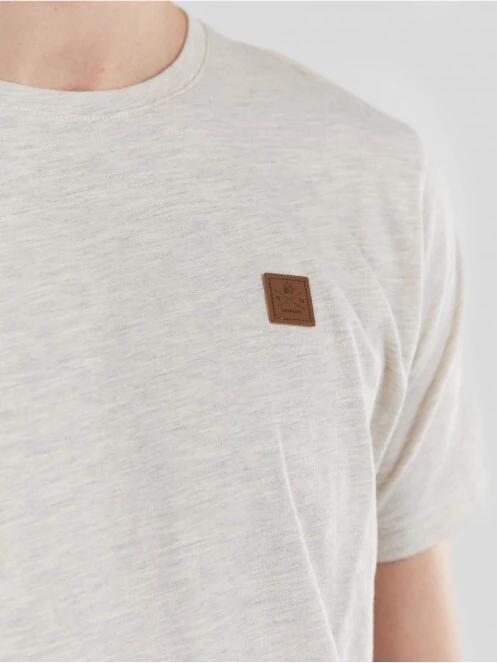 Fundango Jaggy Structured T-Shirt férfi rövid ujjú póló homok színben 5