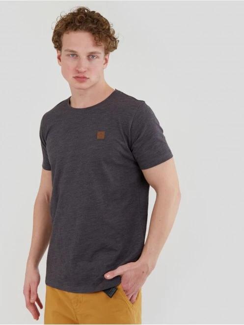 Fundango Jaggy Structured T-Shirt férfi rövid ujjú póló fekete színben 2