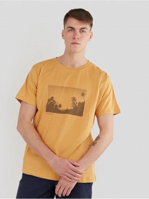 Fundango Talmer T-shirt férfi rövid ujjú póló sárga színben 2