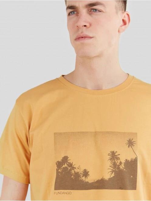 Fundango Talmer T-shirt férfi rövid ujjú póló sárga színben 4