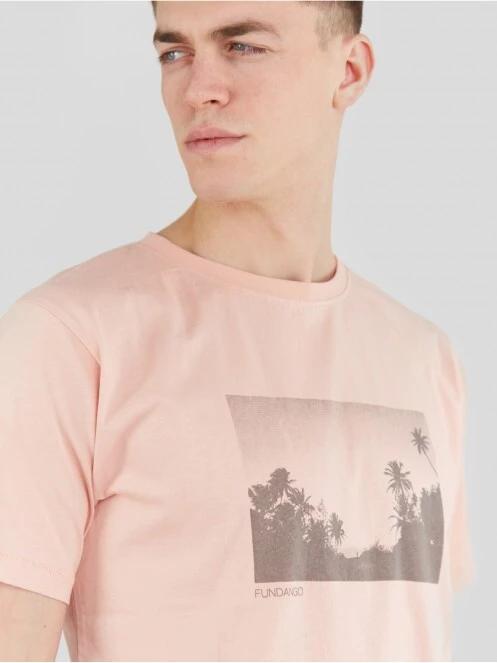 Fundango Talmer T-shirt férfi rövid ujjú póló rózsaszín színben 5