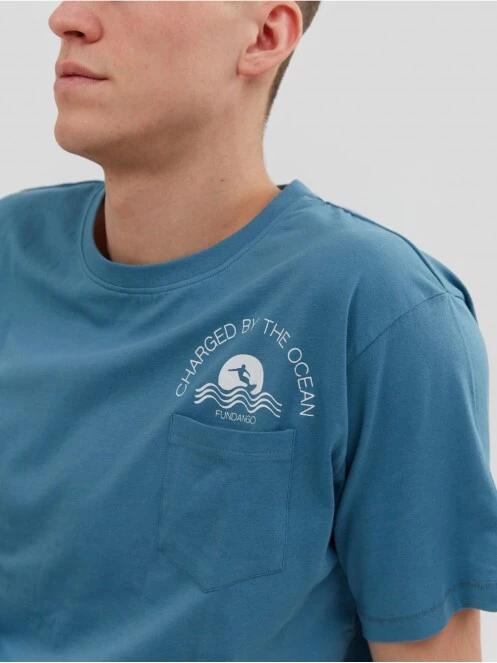Fundango Talmer Pocket T-shirt férfi rövid ujjú póló kék színben 5