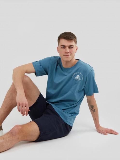 Fundango Talmer Pocket T-shirt férfi rövid ujjú póló kék színben 6