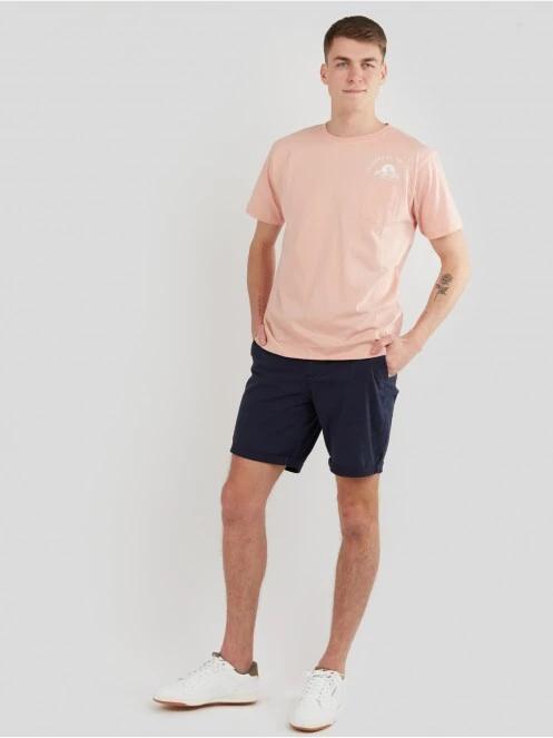 Fundango Talmer Pocket T-shirt férfi rövid ujjú póló rózsaszín színben 4
