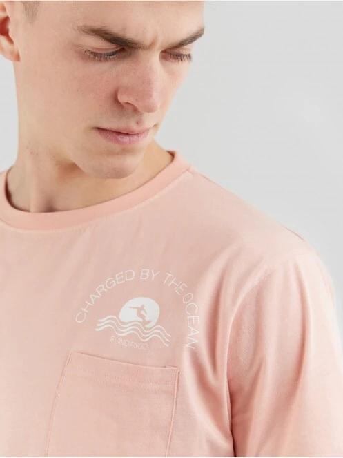Fundango Talmer Pocket T-shirt férfi rövid ujjú póló rózsaszín színben 5