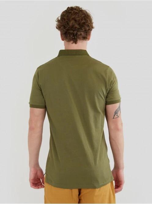 Fundango Incognito Mono Poloshirt férfi galléros póló oliva színben 3
