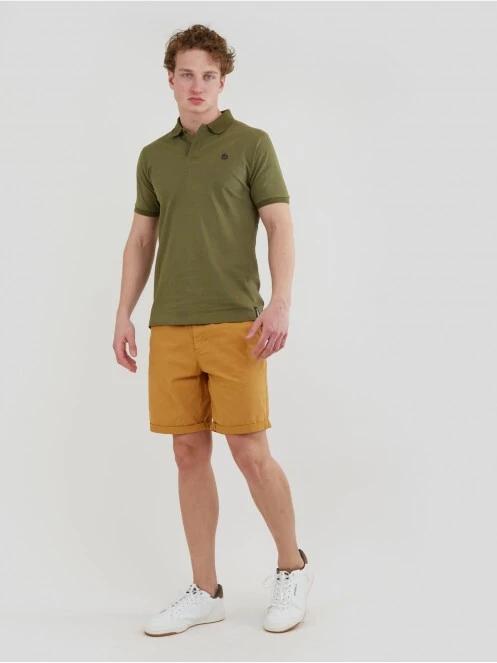 Fundango Incognito Mono Poloshirt férfi galléros póló oliva színben 4