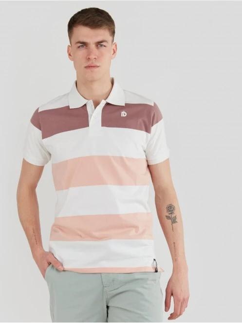 Fundango Incognito Stripe Poloshirt férfi galléros póló fehér színben 2