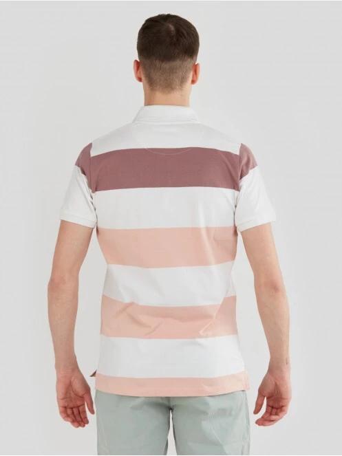 Fundango Incognito Stripe Poloshirt férfi galléros póló fehér színben 3