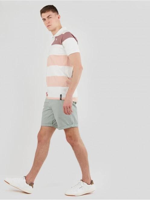 Fundango Incognito Stripe Poloshirt férfi galléros póló fehér színben 4