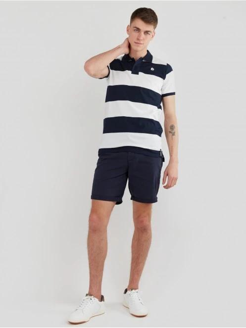 Fundango Incognito Stripe Poloshirt férfi galléros póló sötétkék színben 4