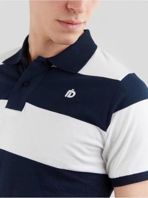 Fundango Incognito Stripe Poloshirt férfi galléros póló sötétkék színben 5