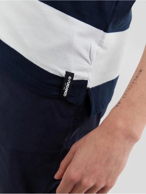 Fundango Incognito Stripe Poloshirt férfi galléros póló sötétkék színben 6