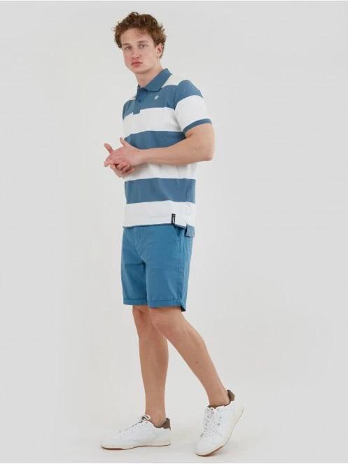 Fundango Incognito Stripe Poloshirt férfi galléros póló kék színben 4