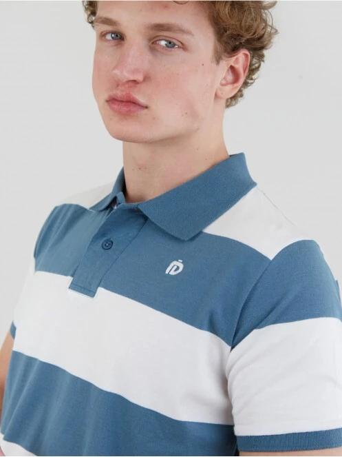 Fundango Incognito Stripe Poloshirt férfi galléros póló kék színben 5