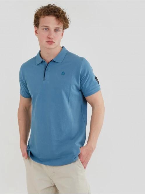 Fundango Molton Poloshirt férfi galléros póló kék színben 2