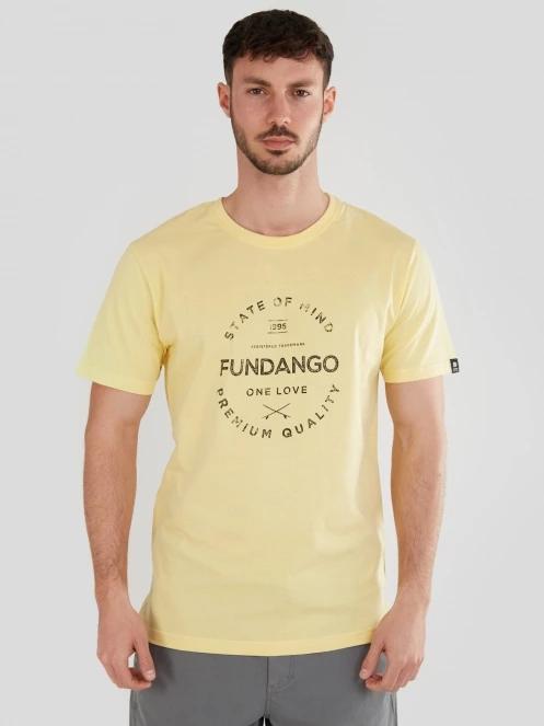 Fundango Basic-T Logo 04 férfi rövid ujjú póló sárga színben 2