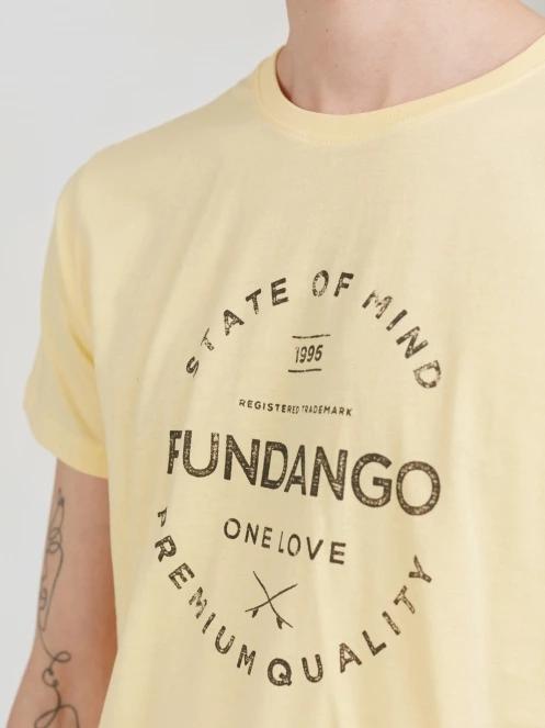 Fundango Basic-T Logo 04 férfi rövid ujjú póló sárga színben 5