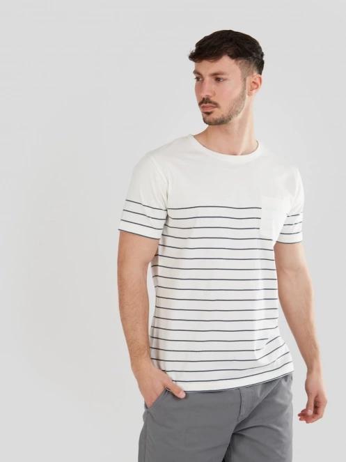 Fundango Jaggy Pocket T-shirt férfi rövid ujjú póló fehér színben 2