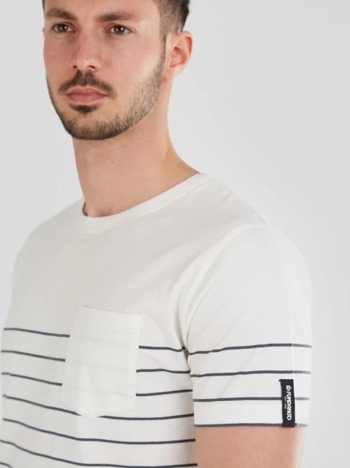 Fundango Jaggy Pocket T-shirt férfi rövid ujjú póló fehér színben 5