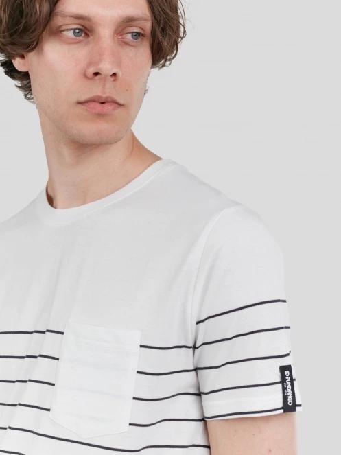 Fundango Jaggy Pocket T-shirt férfi rövid ujjú póló fehér színben 6