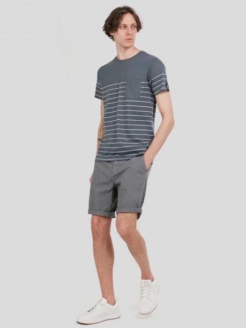 Fundango Jaggy Pocket T-shirt férfi rövid ujjú póló szürke színben 4