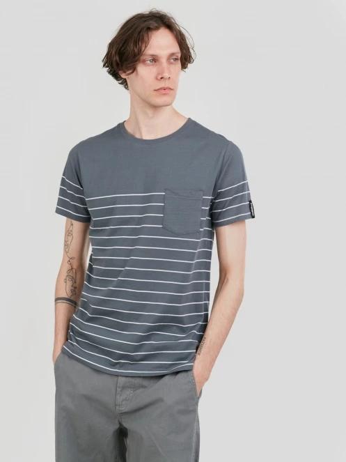 Fundango Jaggy Pocket T-shirt férfi rövid ujjú póló szürke színben 5