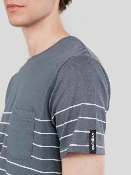 Fundango Jaggy Pocket T-shirt férfi rövid ujjú póló szürke színben 7