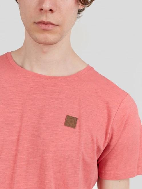Fundango Jaggy Structured T-shirt férfi rövid ujjú póló rózsaszín színben 5