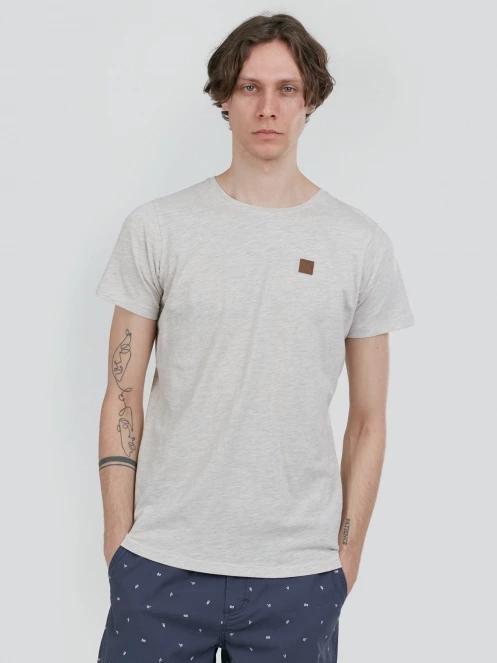 Fundango Jaggy Structured T-shirt férfi rövid ujjú póló homok színben 2