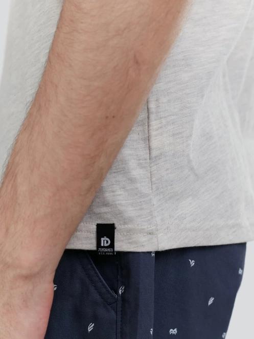 Fundango Jaggy Structured T-shirt férfi rövid ujjú póló homok színben 6
