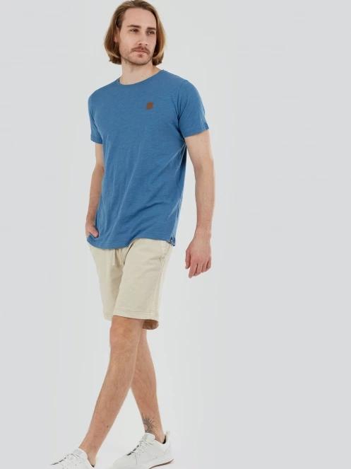 Fundango Jaggy Structured T-shirt férfi rövid ujjú póló kék színben 4