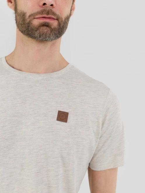 Fundango Jaggy Structured T-shirt férfi rövid ujjú póló homok színben 6