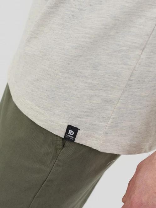 Fundango Jaggy Structured T-shirt férfi rövid ujjú póló homok színben 7