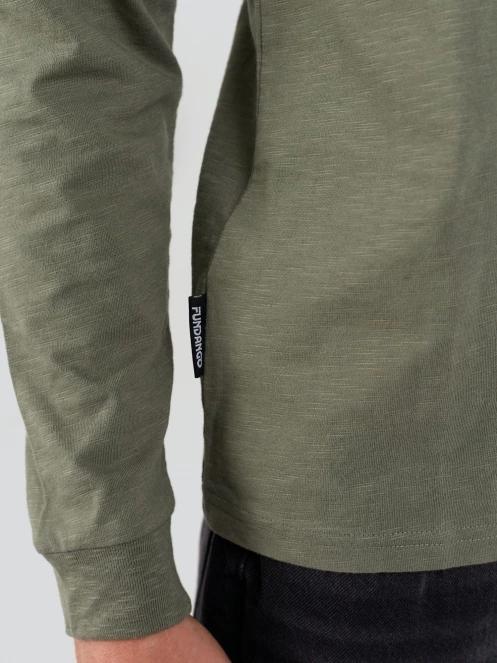 Fundango Justin Longsleeve T-shirt férfi hosszú ujjú póló zöld színben 6